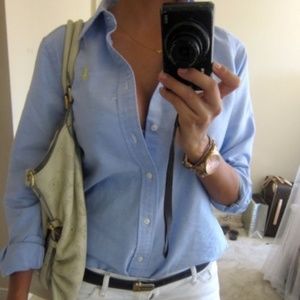 Ralph Lauren Knit Cotton Oxford Super Slim Fit Shirt